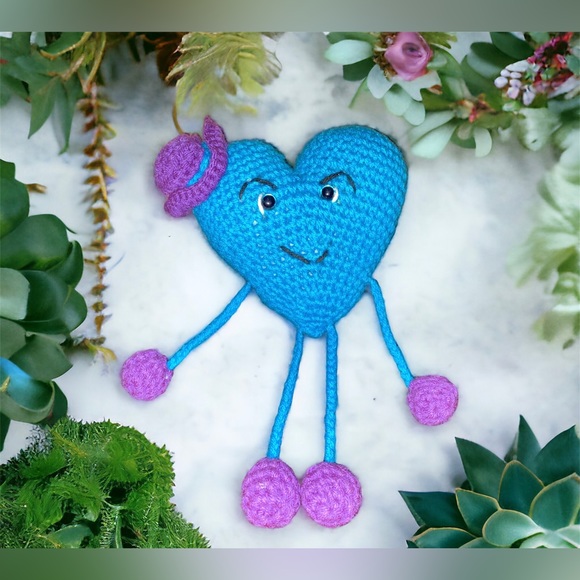 Hand Crafted Other - HANDCRAFTED Blue/Purple heart Crochet